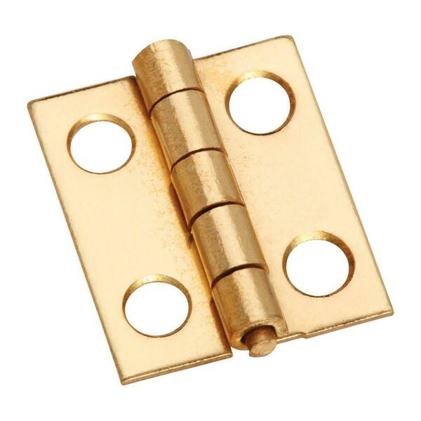 National Mfg Sales 0.75 x 0.62 in. Solid Brass Decorative Hinge , 4PK 5701578